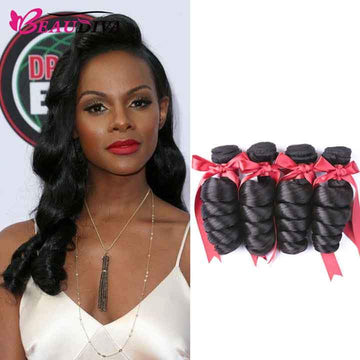 Beaudiva Loose Wave Human Hair Weave 4 Bundles Deal Virgin Human Hair